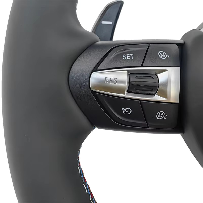 M Sport Lenkrad in Schwarz aus PU-Leder mit Schaltwippen passend für BMW 2er 3er 4er Serie F30 F31 F32 F33 F34 F36 F44 - Bild 4