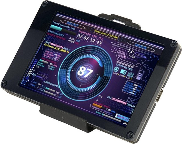 DIYelecs 3,5-Zoll USB-Mini-Computer-Temperaturmonitor als Sensor Panel Display für CPU und RAM in Schwarz - Bild 1