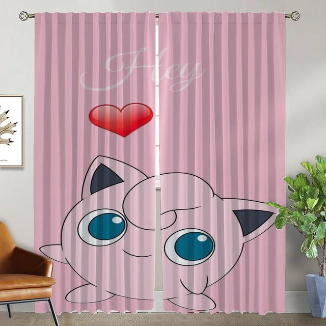 Dekorative Tüll-Vorhänge für Kinderzimmer und Wohnzimmer mit Motiv, Farbe: Pink, B: 86 cm, H: 137 cm, 2 Stück - Bild 1
