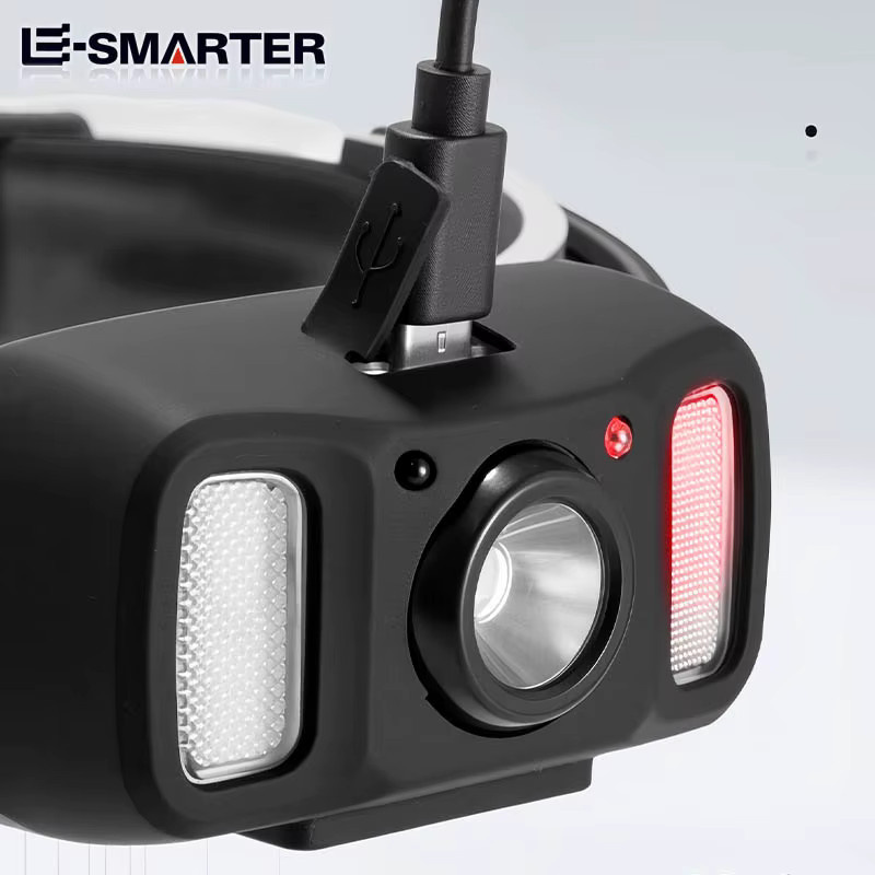 ESMARTER USB wiederaufladbare LED-Stirnlampe mit Rotlicht in Schwarz für Angeln, Radfahren und Outdoor-Arbeiten - Bild 5