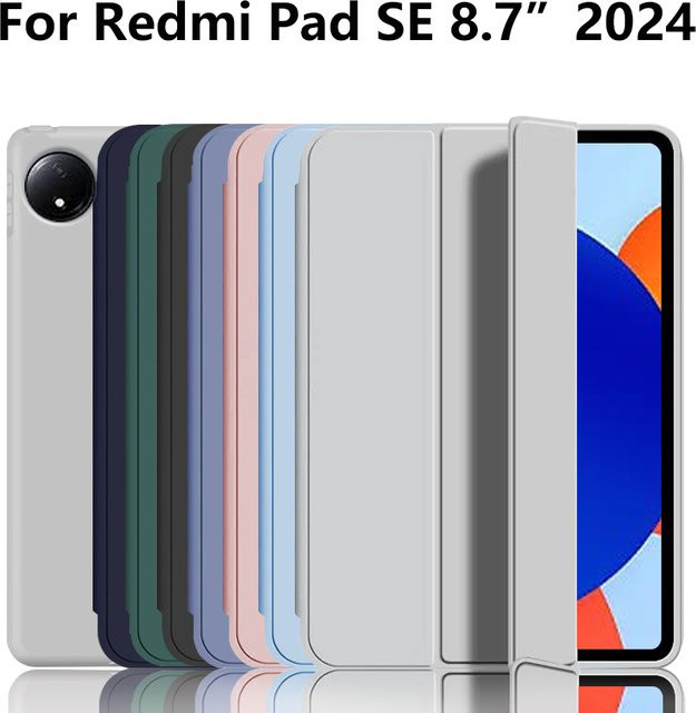 Chenxinyi Smart Cover Hülle für Redmi Pad SE 8.7 mit Stifthalter und weicher TPU-Rückseite, Grau - Bild 1