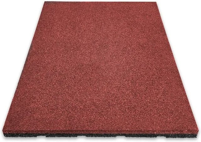 Floordirekt Fallschutzmatte Elastikmatte mit Drainage, Farbe: Rot, B/T/H: 50 x 50 x 3,5 cm - Bild 1