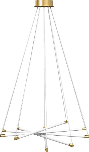 HOMCOM LED Pendelleuchte Gold mit verstellbaren Armen, moderner 50 W Kronleuchter für Wohnzimmer, Esszimmer und Küche - Bild 1