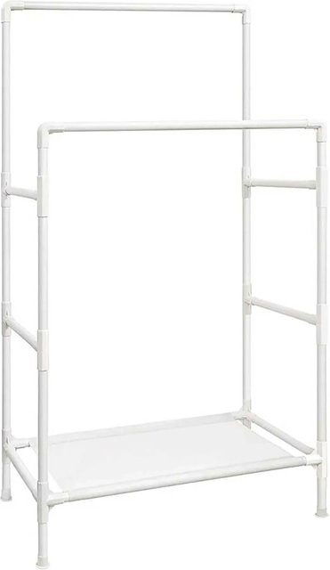 Songmics Kleiderständer aus Metall mit 2 Kleiderstangen in Weiß, B/T/H: 44 x 44 x 154 cm - Bild 1