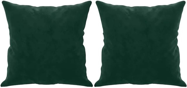 vidaXL Zierkissen Set aus Samt in Dunkelgrün, 2 Stück, B/B: 40 x 40 cm - Bild 1