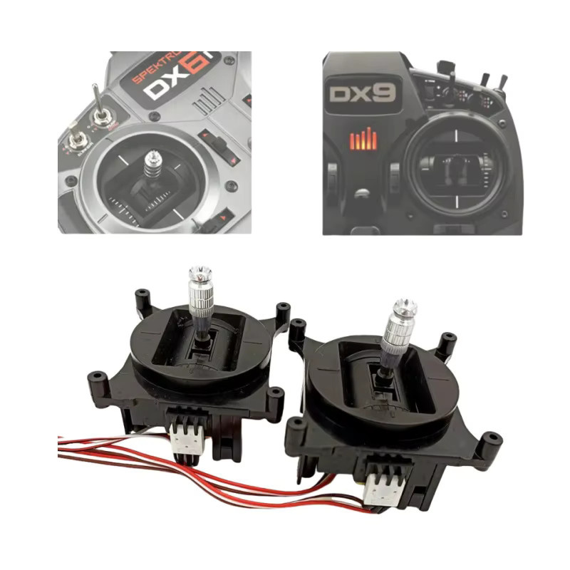 Gimbal-Steuerknüppel und Gashebel Upgrade-Teile für Spektrum DX6i DX9 Sender und HobbyKing ORX T-SIX RC-Controller in Schwarz - Bild 2
