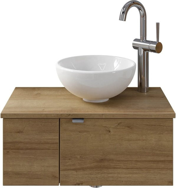 Pelipal Waschtisch-Set Serie 6915 Riviera Eiche mit 2 Türen und Soft-Close, Wandmontage, Breite: 61 cm - Bild 1