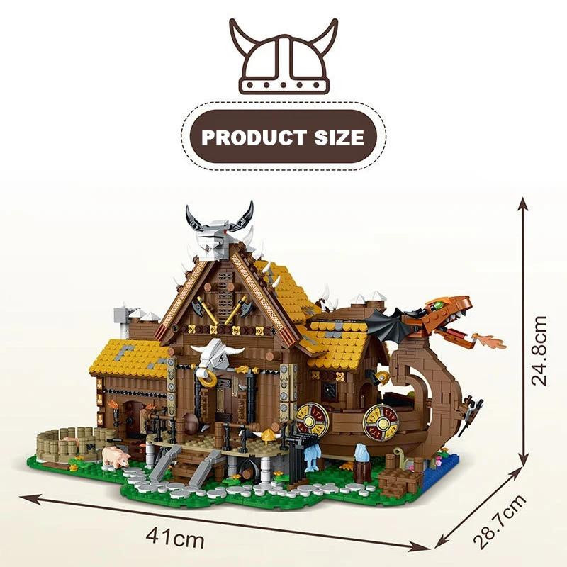 Linyi toy Wikinger Hausbau Spielset 3129 Teile - Bild 3