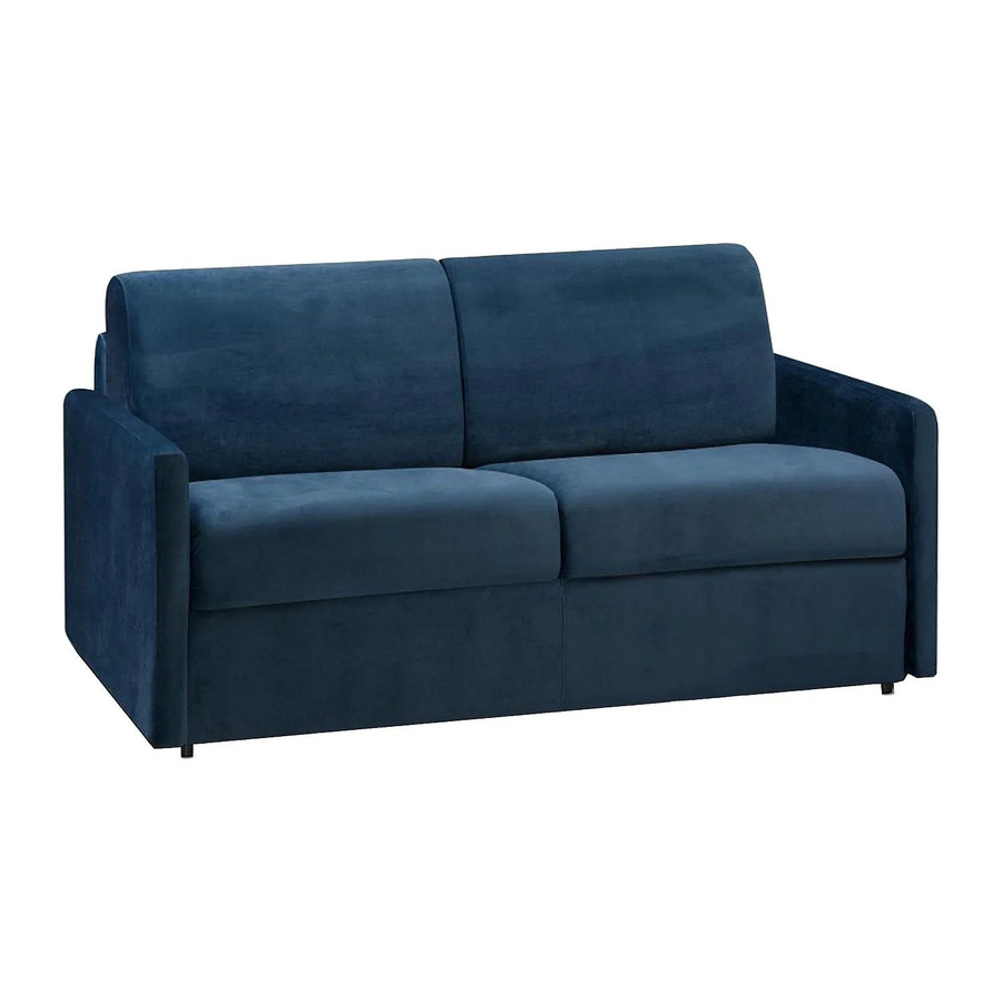 Vente-unique Schlafsofa Calife in Marineblau mit Samtbezug, Breite: 150 cm - Bild 2