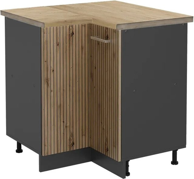Vicco Eckunterschrank R-Line Küchenunterschrank in Artisan-Eiche und Anthrazit, B/T/H: 75,6 x 60,0 x 81,6 cm - Bild 1