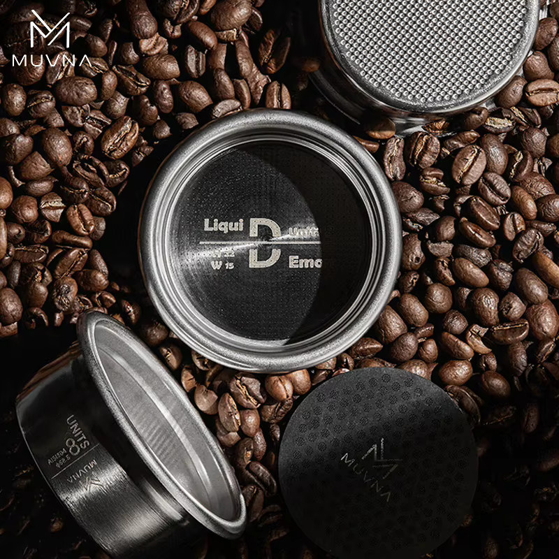 MUVNA 8er Set Espresso-Kaffeefilterkörbe aus Edelstahl in Silber für 15g bis 22g Siebträger kompatibel - Bild 2