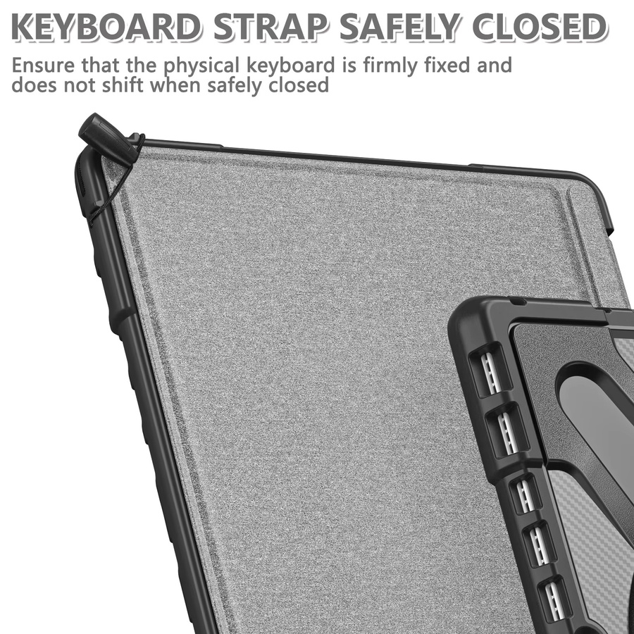 EGYAL Robuste Schutzhülle mit verstärkten Ecken und Halterung für Microsoft Surface Pro 11 10 9 8 7 6 5 4 und Surface Go 1 2 3 4 in Schwarz und Gelbgrün - Bild 5
