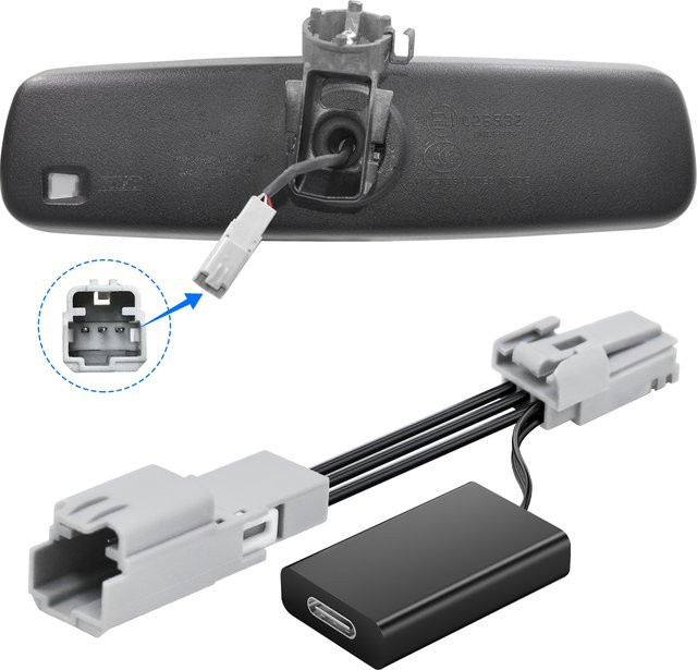 Mangoal Dashcam-Netzteil mit USB-C-Schnittstelle in Schwarz, passend für Ford Escape, Explorer, Edge, Expedition und Bronco, Plug-and-Play-Adapter - Bild 1