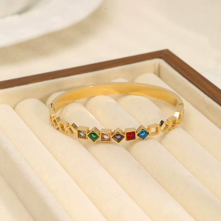 Aiovlo Armband, Edelstahl, vergoldet, Strass, Damen - Bild 1