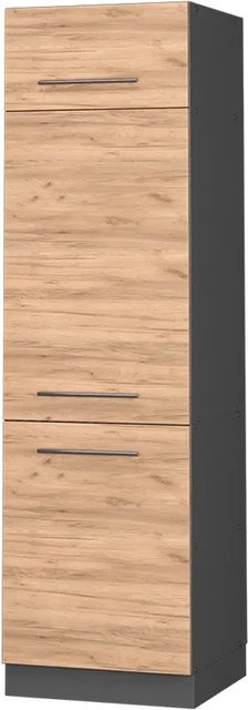 Vicco Kühlumbauschrank Fame-Line Hochschrank für die Küche in Goldkraft Eiche/Anthrazit, B/T/H: 60 x 58 x 206,8 cm - Bild 1
