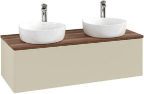 V&B Antao Waschtischunterschrank mit integrierter Beleuchtung, Wandmontage, Grau lackiert, B/T/H: 120 x 36 x 50 cm - Bild 1