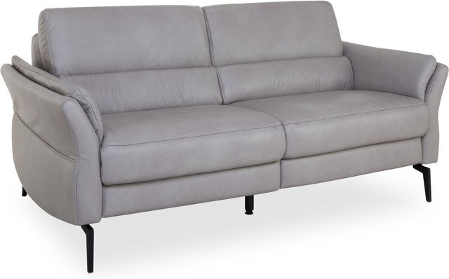 2,5 Sitzer Sofa MONDO MAGUL in Grau mit Lederbezug und Federkern - Bild 1