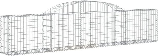 vidaXL Gabionen mit Hochbogen 25 Stück aus verzinktem Eisen in Silber, B/T/H: 300 x 30 x 60/80 cm - Bild 1