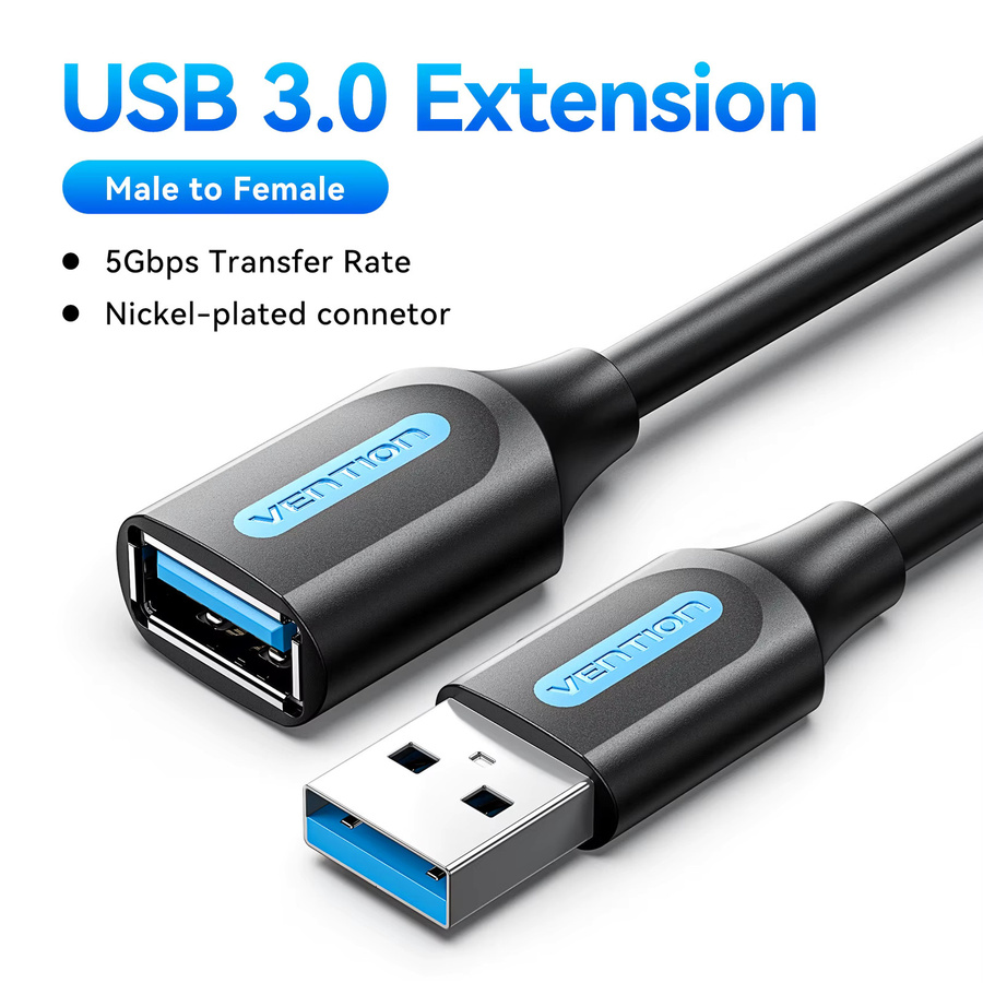 Vention USB 3.0 Verlängerungskabel USB-A Stecker auf Buchse Schwarz - Bild 6
