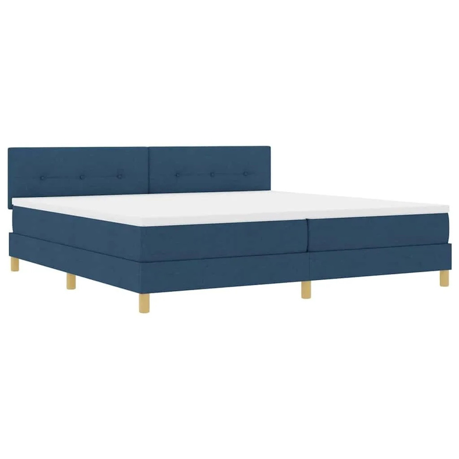 vidaXL LED Boxspringbett mit Matratze in Blau, Hybrid-Matratze mit USB-Anschluss und Unterbettbeleuchtung, B/T/H: 200 x 200 x 203 cm - Bild 2