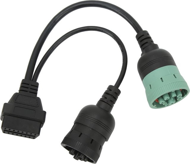 Koogeelife OBD2 LKW-Diagnosekabel Splitter Y: 16-polige OBDII Buchse auf 6-polig J1708 und 9-polig J1939, Schwarz - Bild 1