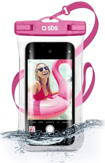 SBS Wasserdichtes Handyhülle Etui mit Selfie-Griff in Pink für Android-Smartphones und iPhones bis zu 6,8 Zoll - Bild 1