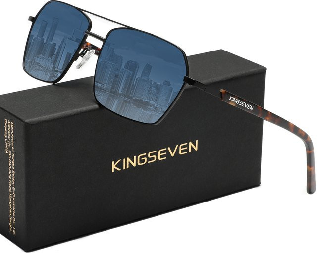 KINGSEVEN Sonnenbrille, Metall, Vollrand, Square, polarisiert, Herren - Bild 1