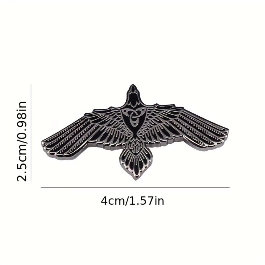 Anstecknadeln Wikinger-Emaille, Odin-Rabe & Vegvisir-Kompass, Unisex - Bild 3