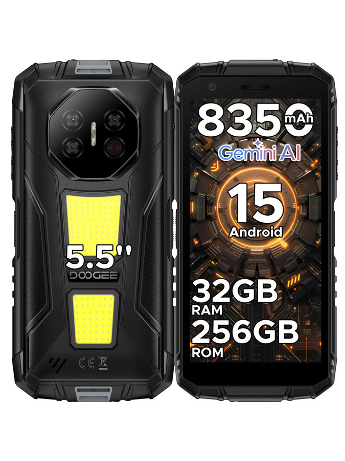 DOOGEE Fire 3 Max Outdoor-Smartphone mit 256 GB Speicher, 5,5 Zoll HD+ Display, 8350mAh Akku, NFC und Android 15 - Bild 1