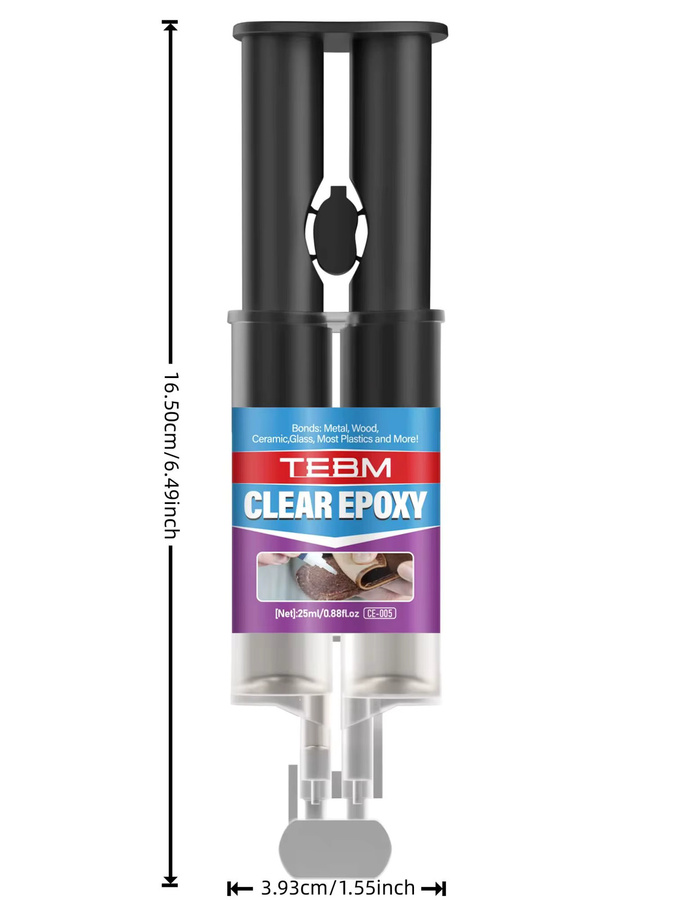 TEBM Transparenter Epoxidharz-AB-Kleber mit 5-Minuten-Härtungszeit für Metall, Kunststoff, Keramik, Glas, Gummi, Holz, Stein und Schmuck - Bild 7