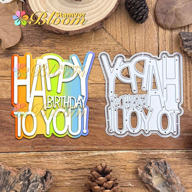 Metall-Stanzform HAPPY BIRTHDAY TO YOU in Silber für Scrapbooking und dekorative Prägung - Bild 1