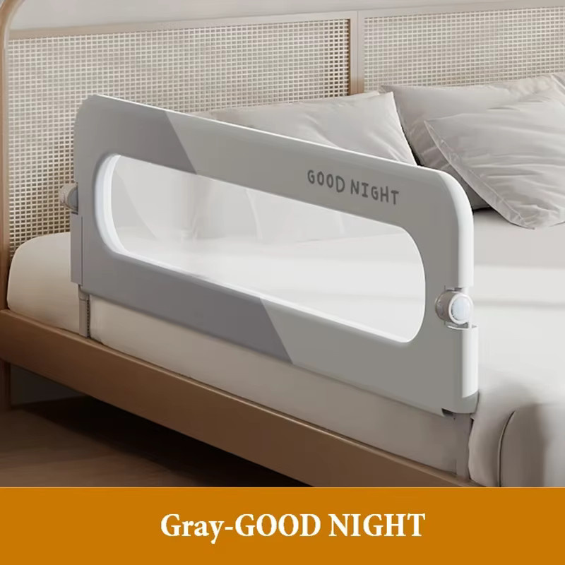 Zusammenklappbare Babyschiene als Sicherheitsgeländer für das Bett in Grau mit Mesh-Textil - Bild 2