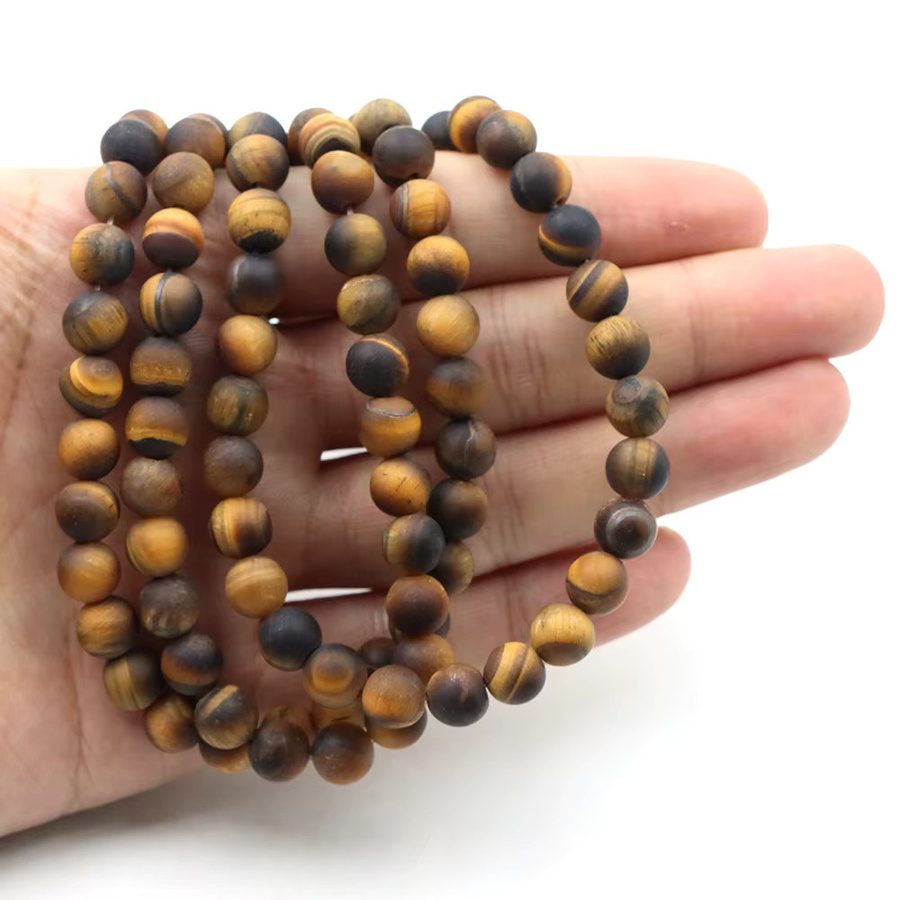 Perlen Tigerauge, Onyx, matt, 4-10 mm, Unisex - Bild 3