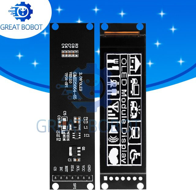 Baishundianzi OLED-Display 2,08 Zoll mit SH1122-Controller, 256 x 64 Grafik-LCD-Modul, Farbe: Weiß - Bild 1