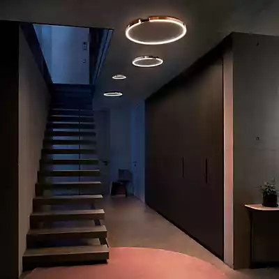 Occhio Mito Soffitto 60 Flat Wide LED Wand- und Deckeneinbauleuchte, Kopf Roségold und Abdeckung Weiß Matt, CCT-Steuerung - Bild 1