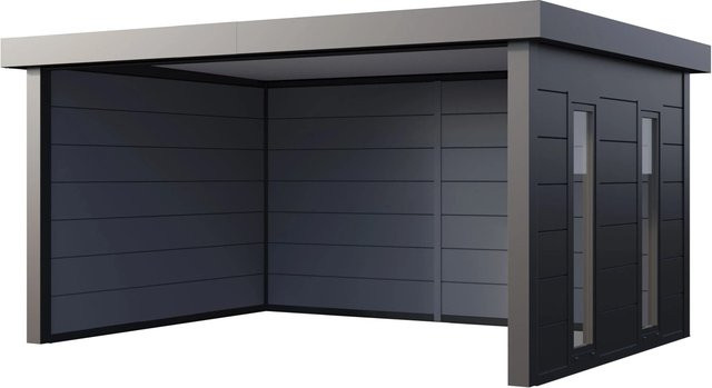 Telluria Pavillon Singolo mit Fenster in Anthrazit Grau, B/T: 478 x 358 cm - Bild 1