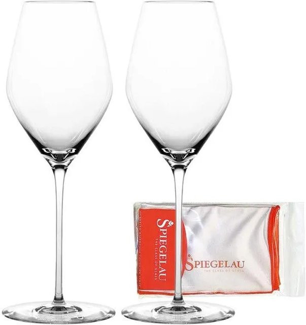 Spiegelau Hi-Lite Champagnerglas Set, 2er Set transparent mit Poliertuch, 347 ml - Bild 1