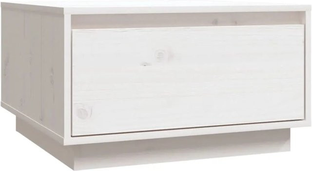 vidaXL Couchtisch aus massivem Kiefernholz in Weiß, B/T/H: 56 x 56 x 32 cm - Bild 1