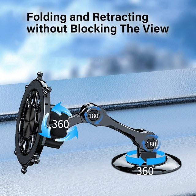 Magnetischer Auto-Handyhalter für das Armaturenbrett und die Lüftung, kompatibel mit Samsung und iPhone, in Schwarz oder Silber - Bild 1