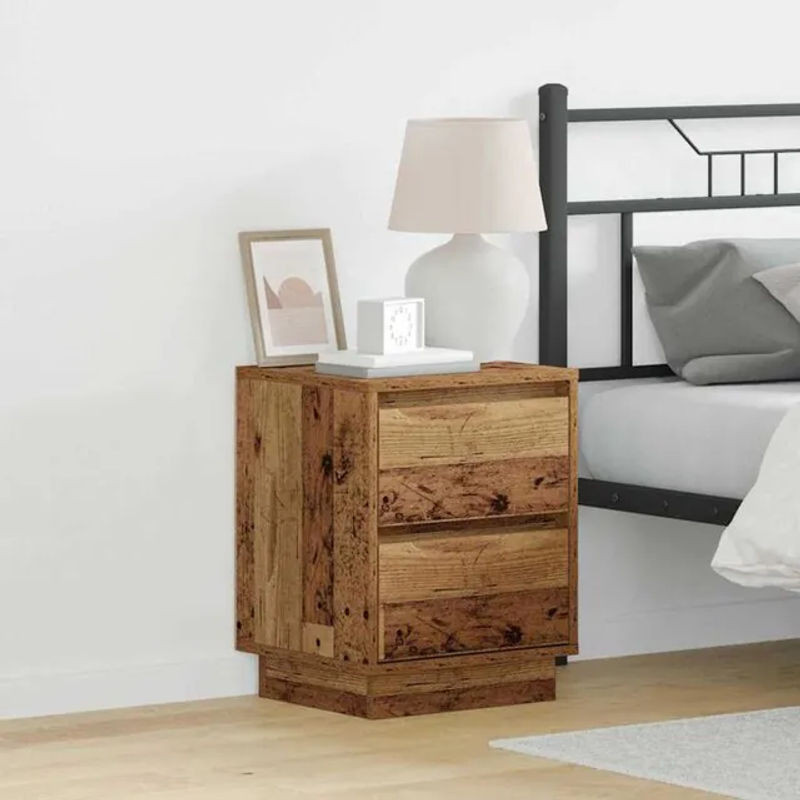 Set aus 2 Nachttischen von vidaXL in Braun im Landhausstil aus Holzwerkstoff, B/T/H: 39 x 34,5 x 50 cm - Bild 1