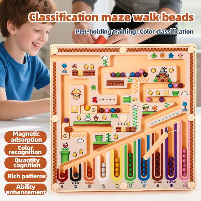 XYTLEZONE Magnetisches Labyrinth, Bunt / Mehrfarbig, Holz - Bild 1