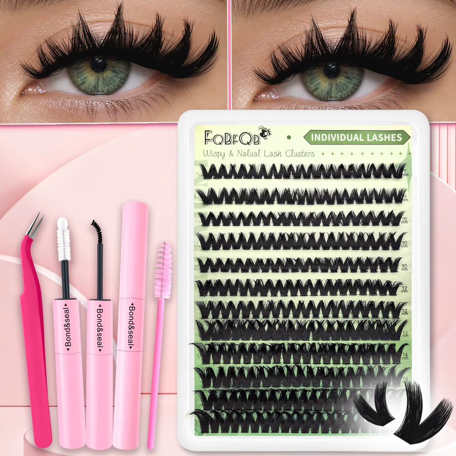 FQBFQB DIY-Wimpernverlängerung Set, Segmentierte Kunstwimpern, Natürlich, Unisex - Bild 3