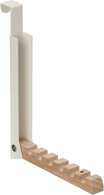 Relaxdays Klapphaken aus Eisen und Lotusholz in Creme, B/H/T: 21 x 18 x 2,5 cm - Bild 1