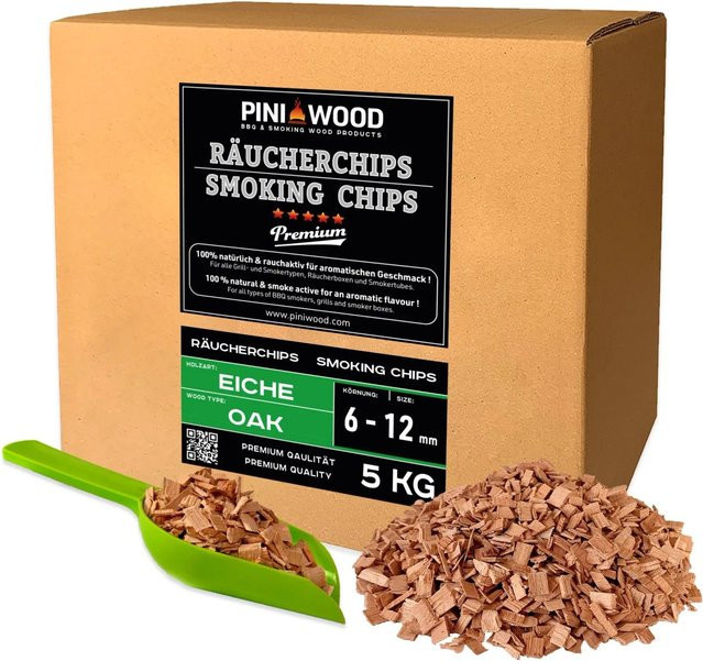 PINI Räucherchips Eiche 5 kg Räucherspäne 6-12 mm - Bild 1