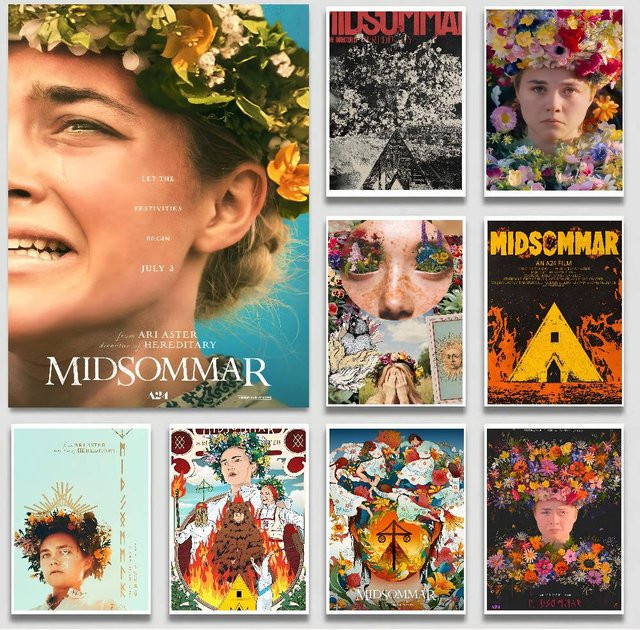 M-Midsommar-r Movies selbstklebendes Wandkunst-Poster aus Leinwand in Mehrfarbig für deine Heimdekoration - Bild 1