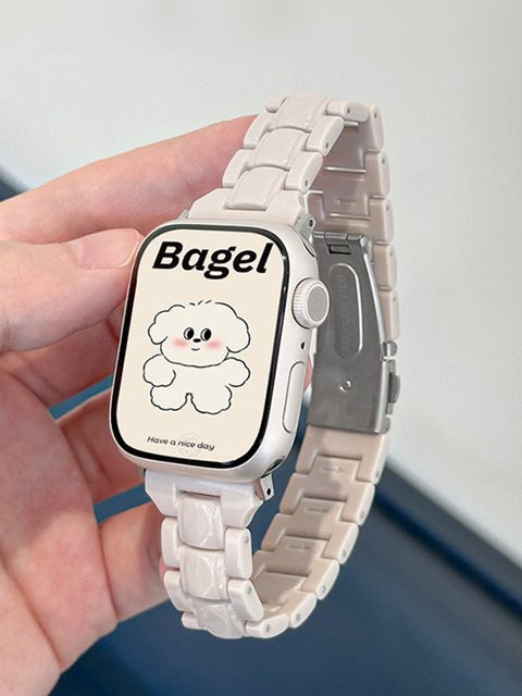JBAILI Uhrenarmband Acryl, Weiß, Damen - Bild 1