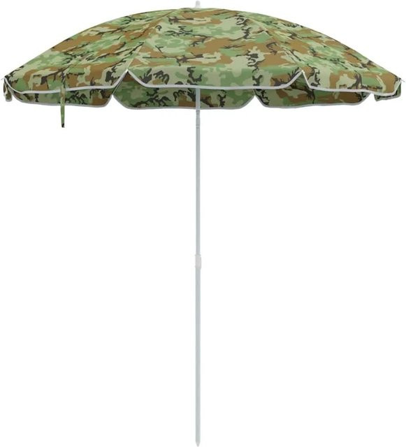 vidaXL Strandparasol Tarnung in Multicolour aus Polyester und Metall, B/T/H: 263 x 263 x 272 cm - Bild 1