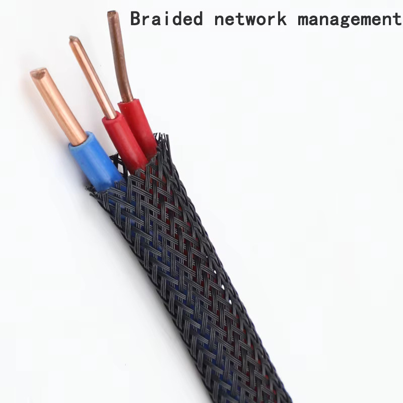 Flammhemmendes Nylon-Computerrohr als elastisches PET-Drahtgeflecht in Schwarz, 10 m Länge - Bild 3