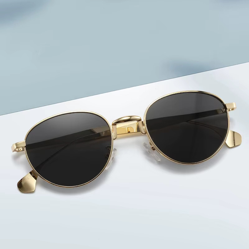 Julyrays Sonnenbrille, rund, Metall, Vollrand, braun, Damen - Bild 2