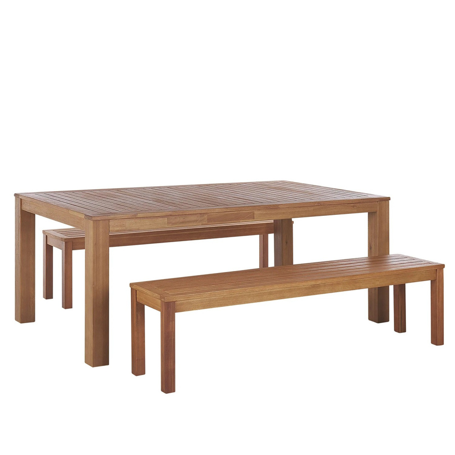 Beliani Gartentisch Set MONSANO in hellem Holzfarbton, B/T/H: 190 x 105 x 76 cm - Bild 2